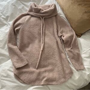 Viamor Teddy Drawstring Turtleneck Sweater